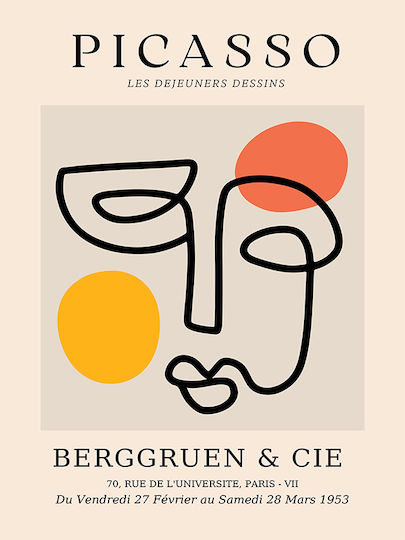 Poster Pablo Picasso Les Dejeurenes Dessins Art240 40cm X 50cm Μαύρη Ξύλινη Κορνίζα-63765pd156090f55321