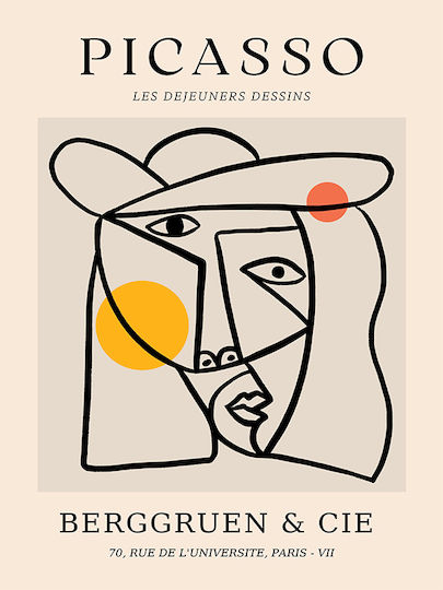 Poster Pablo Picasso Les Dejeurenes Dessins Art238 40cm X 50cm Μαύρη Ξύλινη Κορνίζα-63767pd156092f55321