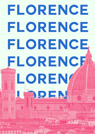 Poster Florence Pop Art Pst25515 40cm X 50cm Κορνίζα Καφέ Ξύλου 63389pd156107f63322