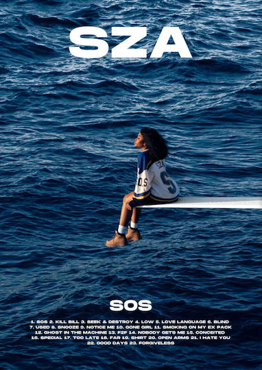 Music Poster Sza Sos Ms079 40cm X 50cm Κορνίζα Καφέ Ξύλου 62397pd156313f63322