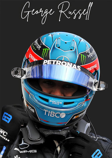 Poster Formula1 George Russell F060 40cm X 50cm Premium Cadru Lemn Negru