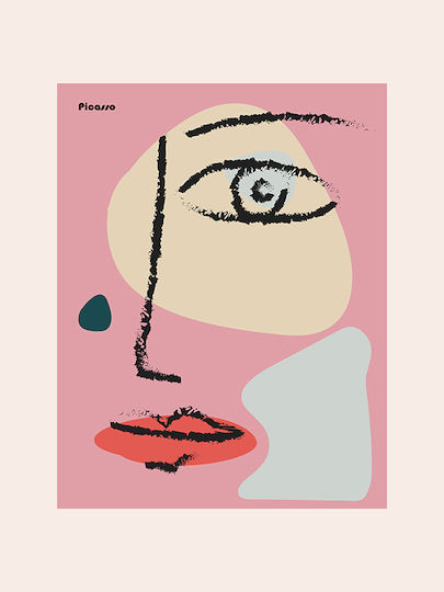 Poster Pablo Picasso Abstract Collage Art237 40cm X 50cm Premium Μαύρο Ξύλινο Κάδρο-63768pd156093f55323