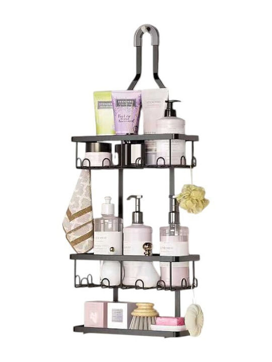 Wall Mounted Bathroom Shelf Metallic Black