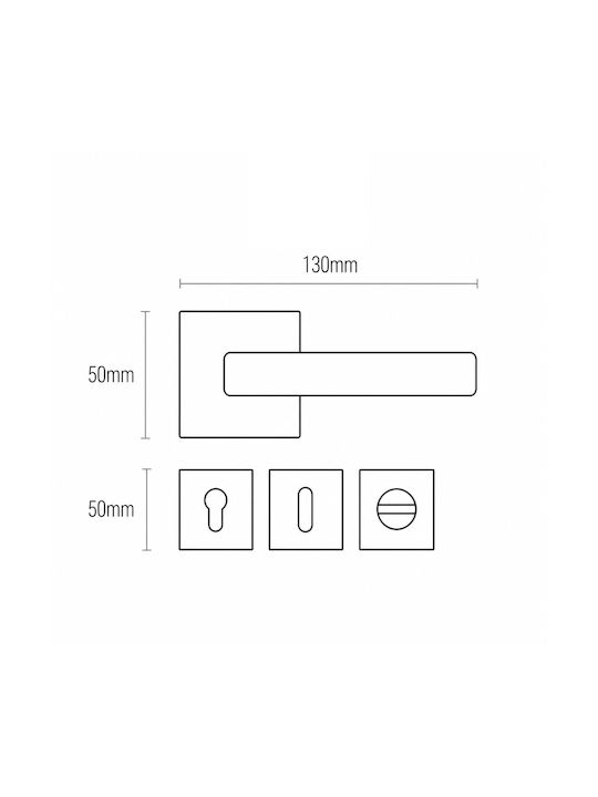 Best Design Door Handle WC Rosette 375 Black