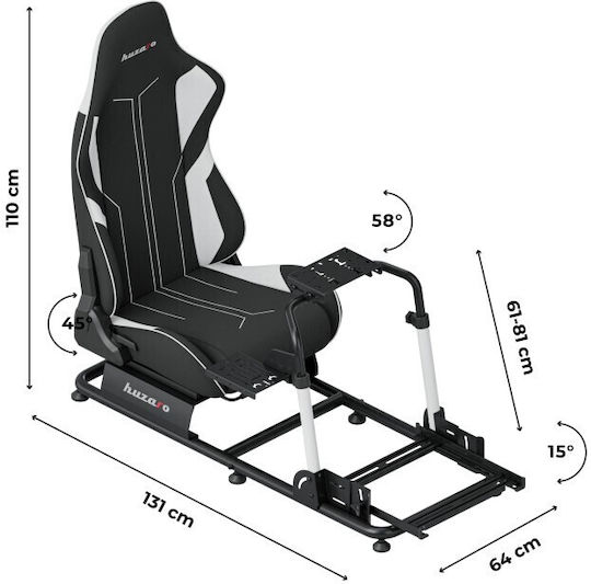 Huzaro Lenkradbasis Pedal Cockpit Sim Racing Verstellbarer Sitz Schwarz Speed 5.5 5900415031529