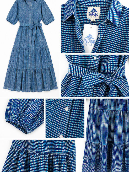 Sommer Maxi Kleid Kariert