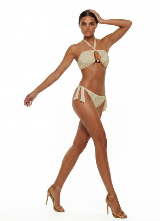 Bikini Slip με Κορδονάκια Μπεζ