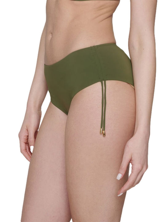 Blue Sense Bikini Slip Talie Înaltă Kaki