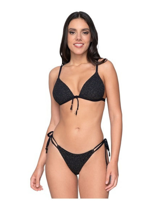 Ariel Bikini Brazil with Laces Black
