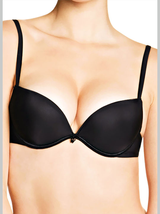 Full Effect W8144 Μαύρο Σουτιέν Push Up με Μπανέλες