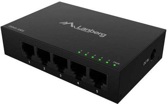 Lanberg DSM1-1005 Unmanaged L2 PoE Switch με 5 Θύρες Gigabit (1Gbps) Ethernet