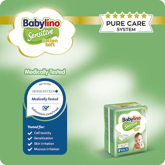 Babylino Πάνες με Αυτοκόλλητο Sensitive Cotton Soft Monthly Pack No. 4+ για 10-15kg 138τμχ