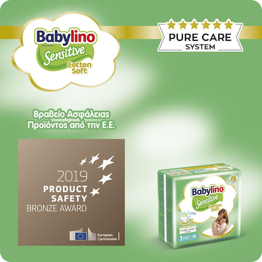 Babylino Baby Diaper Babylino Sensitive SUPER PACK No1 2-5KG 136 pcs (2X68 pcs.) – Care for Sensitive Skin