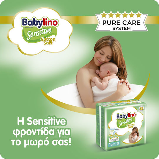 Babylino Baby Diaper Babylino Sensitive SUPER PACK No1 2-5KG 136 pcs (2X68 pcs.) – Care for Sensitive Skin