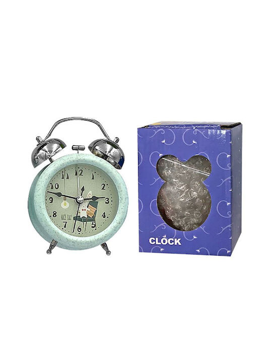 HOMie HOMie Tischuhr mit Zeigern Metallisch mit Wecker Mehrfarbig 32396