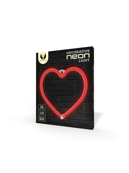 Forever Light Decorative Lamp Heart Red