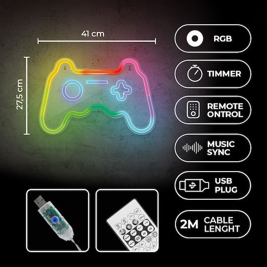 Forever Light Neon Διακοσμητικό Φωτιστικό Gamepad LED RGB