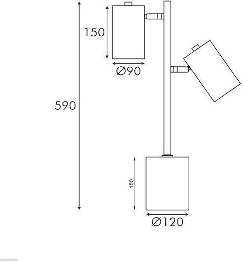 Aca Декоративно Осветително Тяло Kenneth E27 12x12x59см