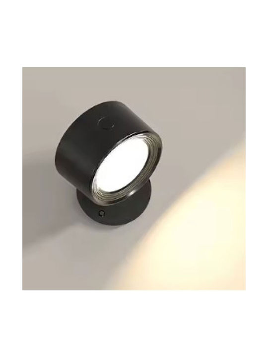Se Led 4 Mizu Black Wall Battery Led Lamp Recharcheable 8x4,5cm 3,5w 2000mah 3cct Charging Time