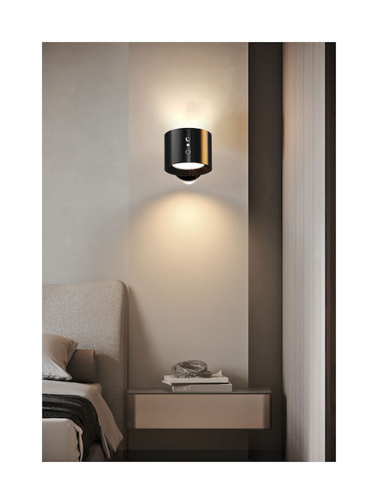 Se Led 4 Mizu Black Wall Battery Led Lamp Recharcheable 8x4,5cm 3,5w 2000mah 3cct Charging Time