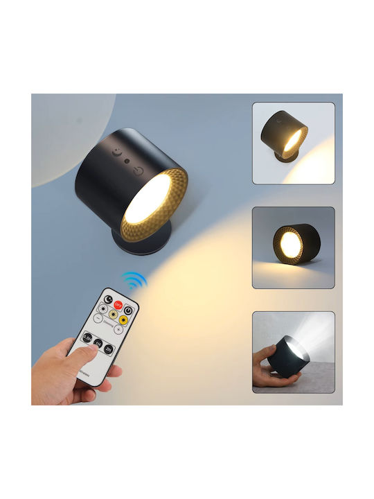 Se Led 4 Mizu Black Wall Battery Led Lamp Recharcheable 8x4,5cm 3,5w 2000mah 3cct Charging Time