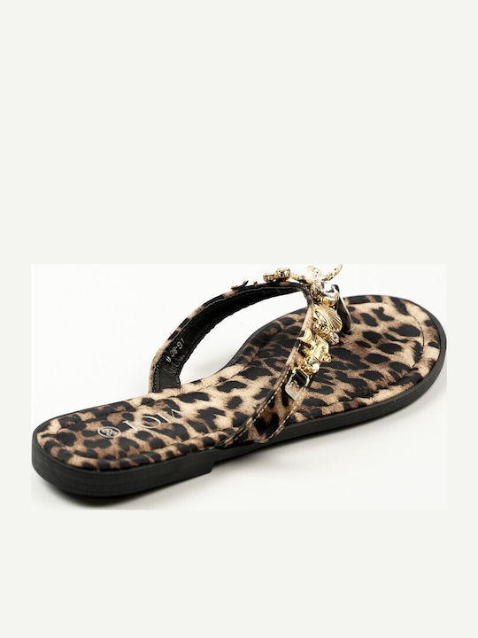 Damen Flache Sandalen Braun