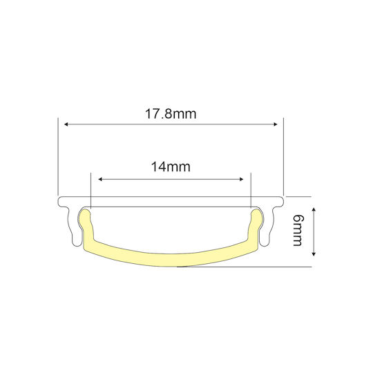 Whip Eykαμπτο Aluminiumprofil für Decken- und Wandmontage Hängend Weiß Opal Abdeckung 2m/Stück P114nu100mw