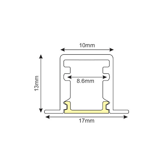 Leste Profil De Aluminiu Încastrat P160u Negru Opal Pc Acoperire 2m/pc P160ub