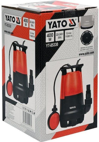 Yato Τριφασική Αντλία Νερού 0.53hp με Φλοτέρ YT-85330