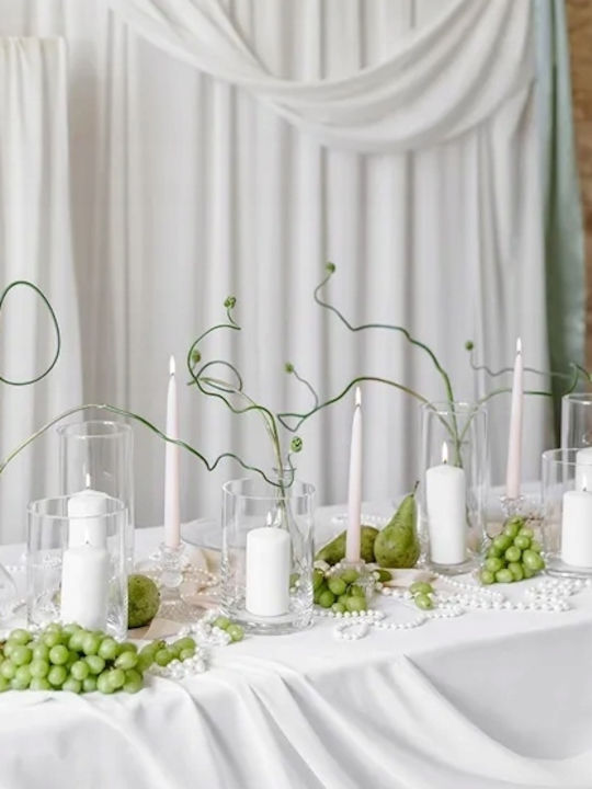 PartyDeco Кандилник Стъклен в Прозрачен Цвят 10x23см