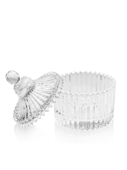 TopWosk Crystal Candle Holder In Transparent Colour 9cm