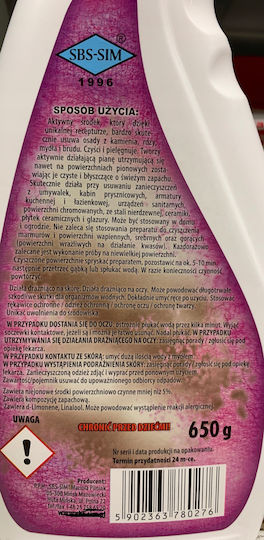 Flüssiger Badezimmerreiniger 650ml