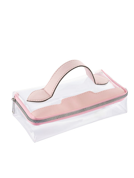 Enpapa Transparent Functional Makeup Bag Jute White 21x11x7.5 Cm