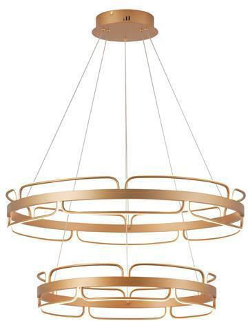 Eurolamp Висящо Осветително Тяло Златисто LED с Топла Бяла Светлина 80x80x150см.