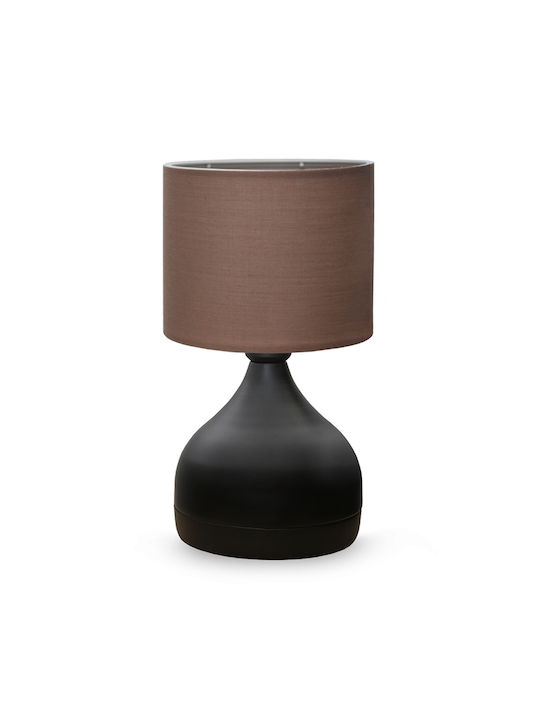 Megapap Neil Metal Table Lamp for Socket E27 with Brown Shade and Black Base
