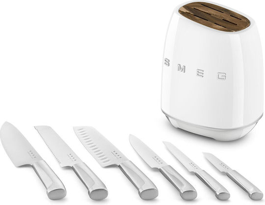 Smeg Комплект Ножове с Основа от Неръждаема Стомана 13.5cm 7бр