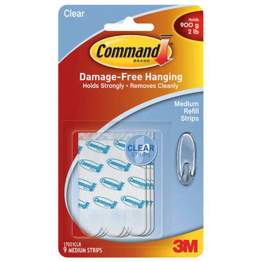 Installation Strips Spare M Size Hangers Transparent 9 Pieces