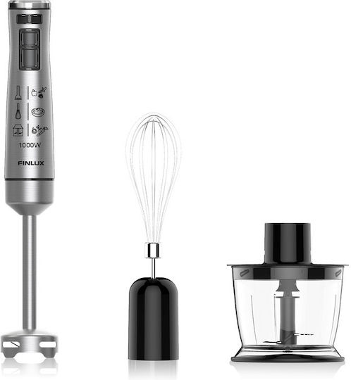 Finlux Handmixer mit Inox-Stab 1000W Silber