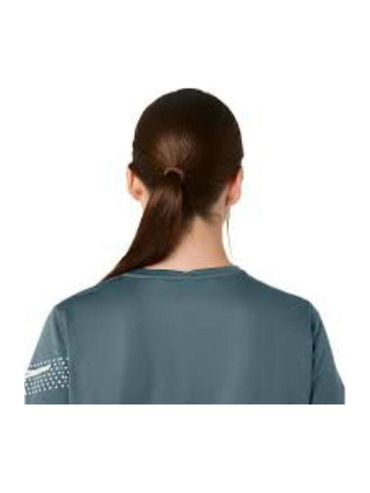 Women's Blouse Short Sleeve Petrol Blue