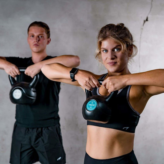 Avento Kettlebell din PVC 4kg Negru