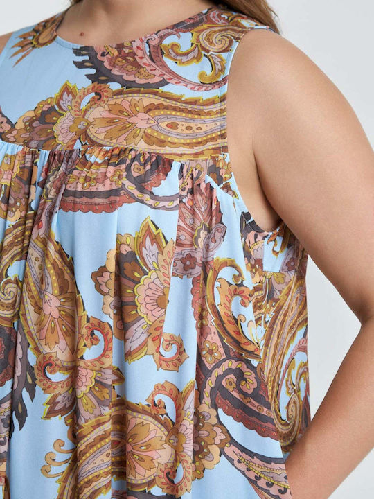 Rochii De Vară Pentru Femei Maxi Rochie Paisley 8501.7253 Albastru Deschis