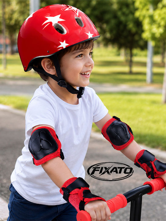 FIXATO Παιδικό Σετ Προστατευτικών για Rollers Κόκκινο