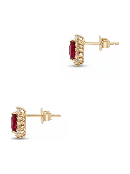 Kiriakos Gofas 14K Gold Ohrringe mit Roten Steinen Kiriakos Gofas 14K Gold Ohrringe mit Roten Steinen