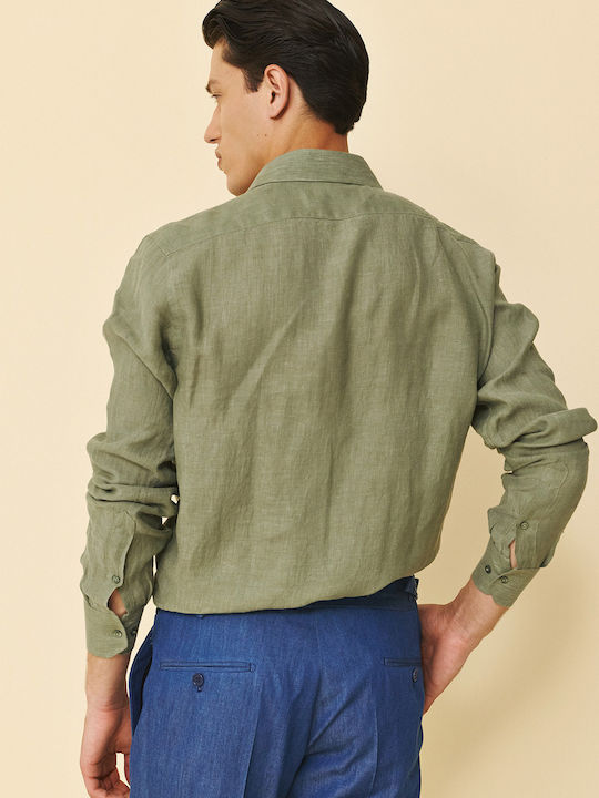 Short Sleeve Linen Shirt in Regular Fit Glfs18355/cl