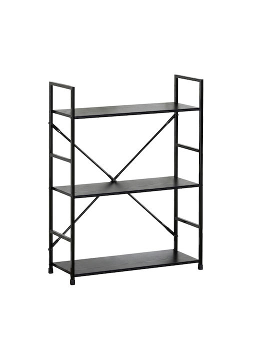 Βιβλιοθήκη Manlo Μαύρο 58.6x23.5x80εκ.