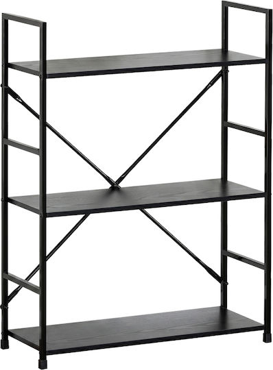 Βιβλιοθήκη Manlo Μαύρο 58.6x23.5x80εκ. Βιβλιοθήκη Manlo Μαύρο 58.6x23.5x80εκ.