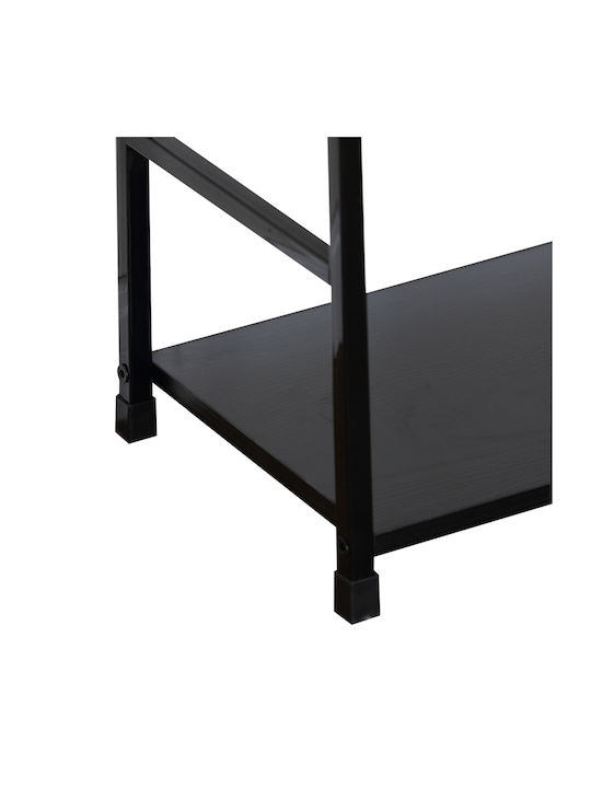 Βιβλιοθήκη Manlo Μαύρο 58.6x23.5x144εκ.
