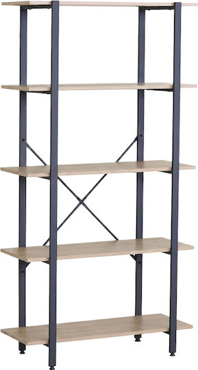 Βιβλιοθήκη Nebranzo Μαύρο 80x34x155.3εκ. Βιβλιοθήκη Nebranzo Μαύρο 80x34x155.3εκ.