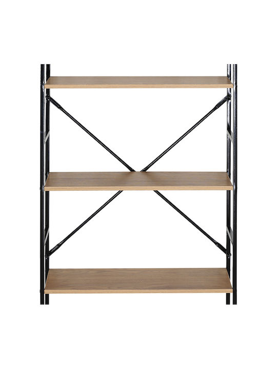 Βιβλιοθήκη Manlo Μαύρο 58.6x23.5x144εκ.