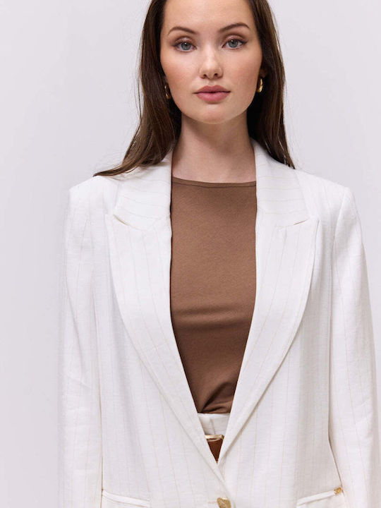 Enzzo Women's Blazer Ecru